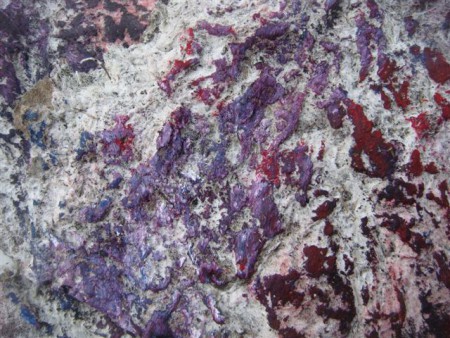 Collage - Naturmaterial/Ölkreide/Acryl