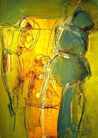 Papageientanz II - Acryl auf Papier